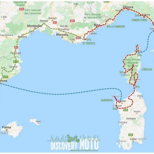 Córcega en moto discoverymoto.com, cerdeña, costa mediterranea